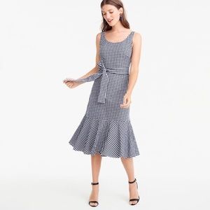 J Crew Gingham Ruffle Hem Dress - 12 ✨NWT✨